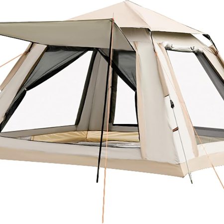 4-6 Person Quick-Open Camping Tent, 2 Mesh Windows and 2
