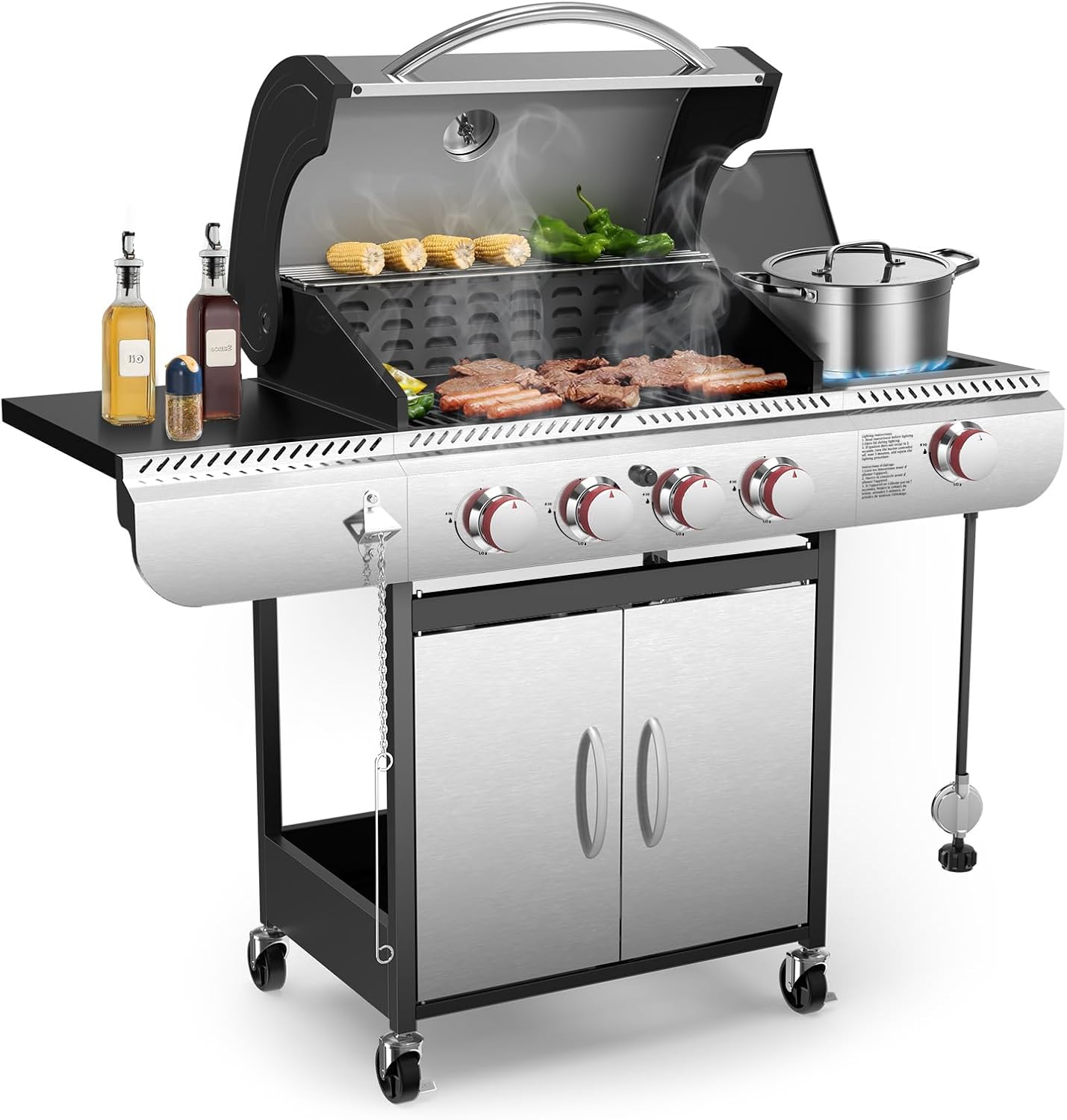 4-Burner Gas Grill with Griddle